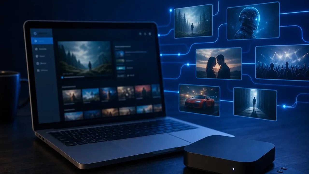 Ordinateur et appareil de streaming reliés par un flux de playlist M3U